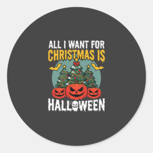 Adesivo Tudo o que Quero no Natal é o Design de Halloween