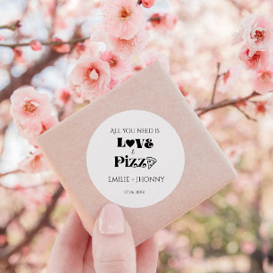 Adesivo Tudo o que você precisa é amor e pizza para chá de