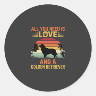 Adesivo Tudo o que você precisa é amor Golden Retriever