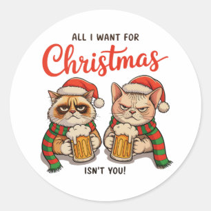 Adesivo Tudo Que Eu Quero No Natal Não É Você Gatos Irrita