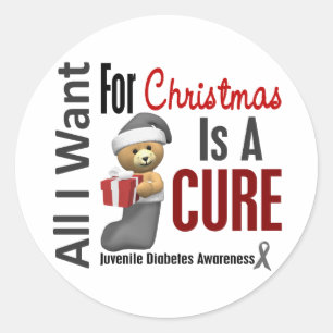 Adesivo Tudo que eu quero para o diabetes juvenil do Natal