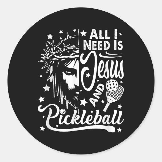 Adesivo Tudo Que Preciso É De Jesus E Design De Pickleball (Frente)