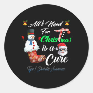 Adesivo Tudo que preciso para o Natal é uma Diabetes Tipo