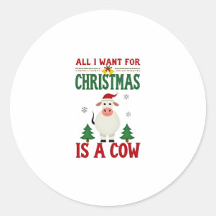 Adesivo Tudo Que Quero No Natal É Uma Camiseta Feia De Vac