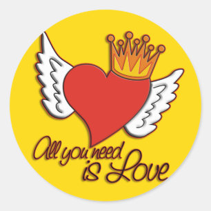 Adesivo Tudo que você precisa é amarelo do amor
