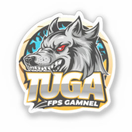 Adesivo TUGA Wolf Gaming Logo Esports Style