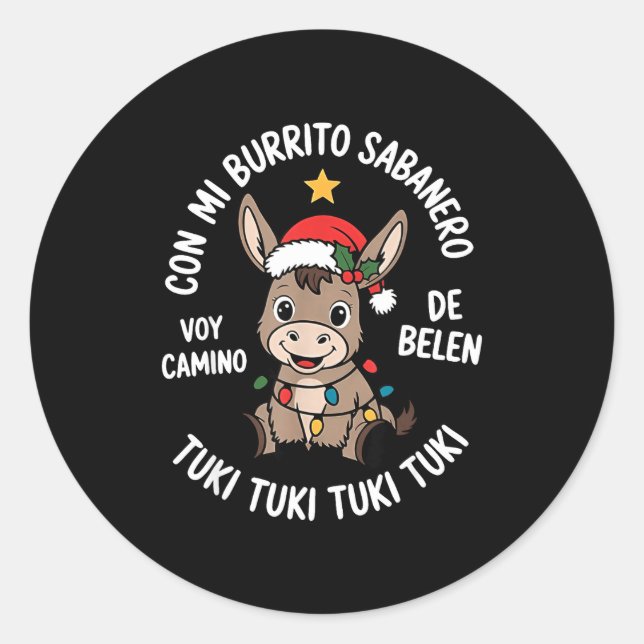 Adesivo Tuki Tuki Santa Hat Spanish Mexican Christmas Swea (Frente)
