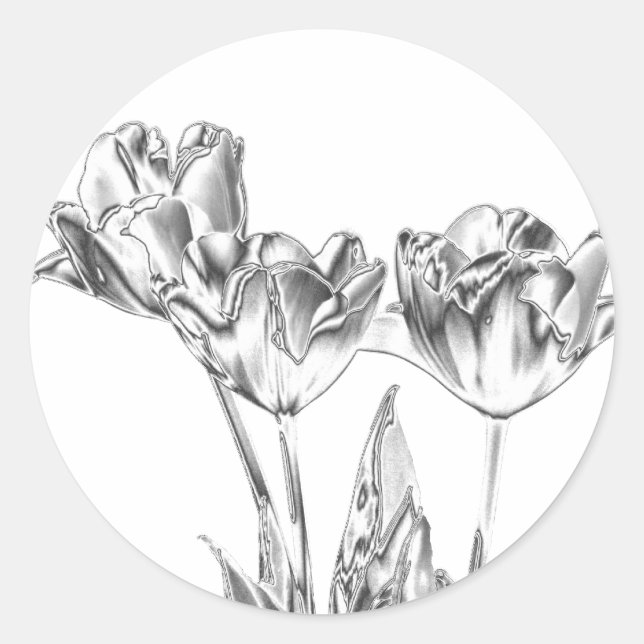 Adesivo Tulip Chrome Round Stickers (Frente)