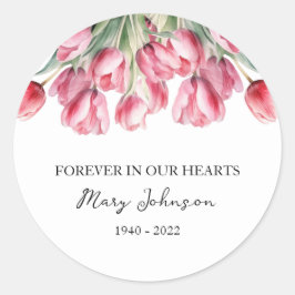 Adesivo Tulip Memorial Funeral Classic Round Sticker