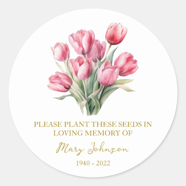 Adesivo Tulip Memorial Funeral Seed Packet (Frente)