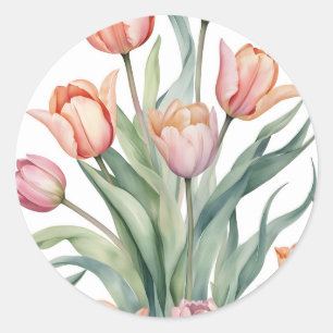 Adesivo Tulipa sofisticada com Aquarela