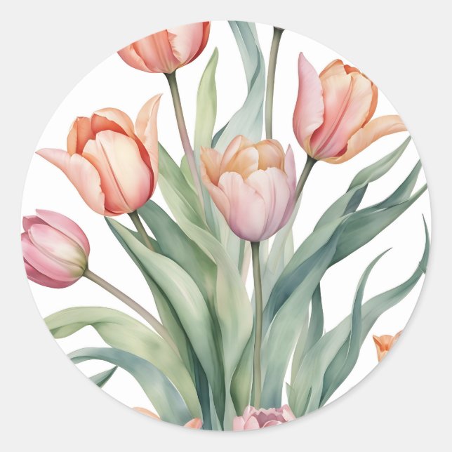 Adesivo Tulipa sofisticada com Aquarela (Frente)