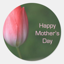 Adesivo tulipa vermelha, feliz dia das mães