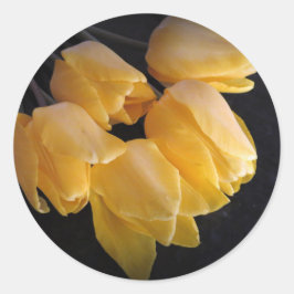 Adesivo Tulipas Amarelas Com Fundo Escuro