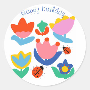Adesivo Tulipas coloridas personalizadas com joias