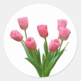 Adesivo tulipas cor-de-rosa - customizáveis
