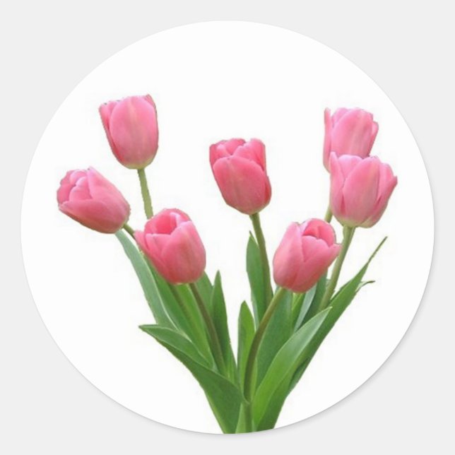 Adesivo tulipas cor-de-rosa - personalizáveis (Frente)