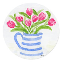Tulipas De Aquarelas Com Pintura Manipulada, Arran