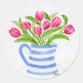Adesivo Tulipas De Aquarelas Com Pintura Manipulada, Arran