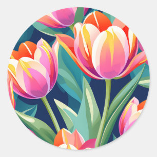 Adesivo Tulipas de pop art vibrantes e energéticas