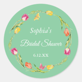 Adesivo Tulipas e Borboletas Chá de Noiva Verde