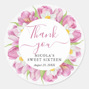 Adesivo Tulipas e Narcisos em Aquarela Sweet Sixteen