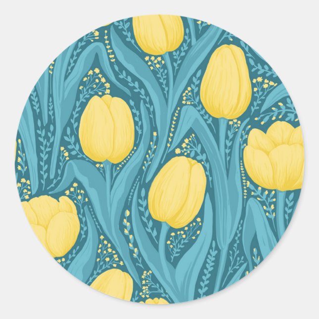 Adesivo Tulipas em azul e amarelo (Frente)