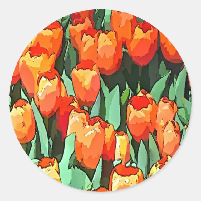 Adesivo Tulipas Laranja Retro (Frente)