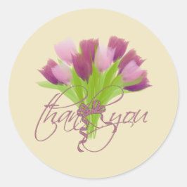 Adesivo Tulipas Rosa e Roxo Fofas Obrigada