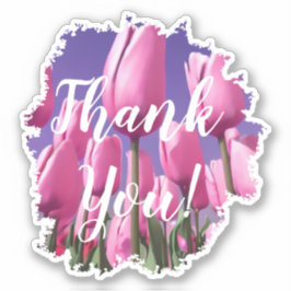 Adesivo Tulipas Rosa Obrigado Sticker