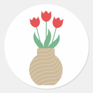 Adesivo Tulipas vermelhas no vaso