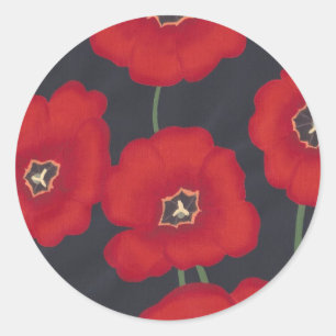 Adesivo Tulipas Vermelhos Brilhantes em Preto, Pentes