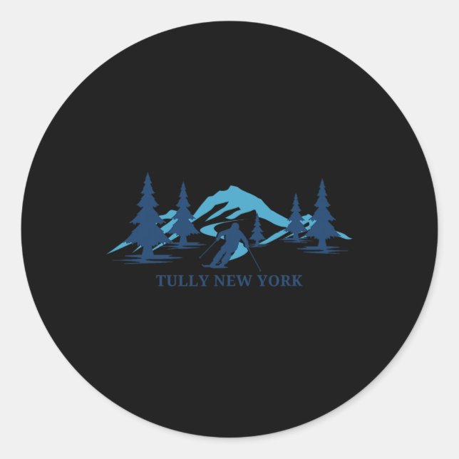 Adesivo Tully New York Ski Resort Skiing Skiier (Frente)