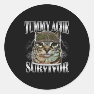 Adesivo Tummy Ache Survivor Engraçado Meme Sarcástico Cita