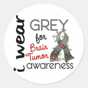 Adesivo Tumor cerebral eu visto o cinza para a consciênci