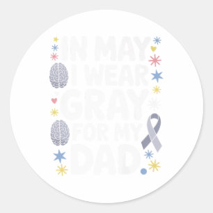 Adesivo Tumor cerebral Sensibilização Mês Cinza Fita
