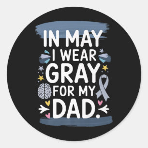 Adesivo Tumor cerebral Sensibilização Mês Cinza Fita