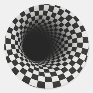 Adesivo Túnel de Ilusão Óptica Preto e Branco