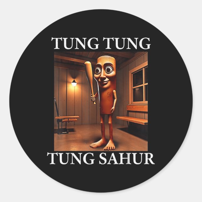 Adesivo Tung Tung Tung Sahur Itália Brainrot Meme Engraçad (Frente)