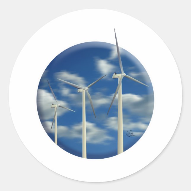 Adesivo Turbina Eólica Verde (Frente)