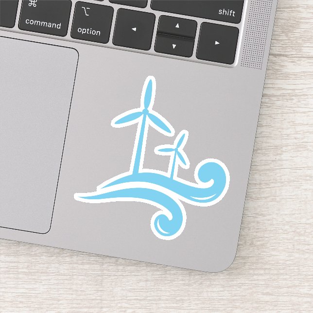 Adesivo Turbinas eólicas de energia renovável azul ou qual (Detalhe)