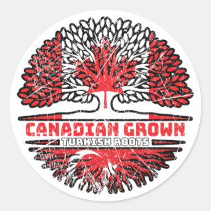 Adesivo Turca Turca Canadense Canadá Árvore Bandeira