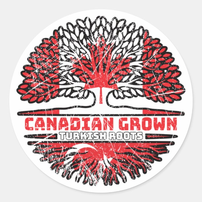 Adesivo Turca Turca Canadense Canadá Árvore Bandeira (Frente)