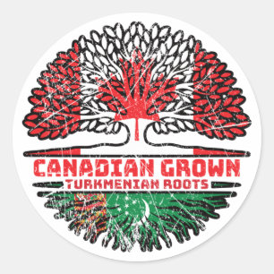 Adesivo Turcomenistão Turcomenistão Canadá Raízes de Árvor