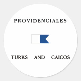 Adesivo Turcos de Providenciales e bandeira alfa do