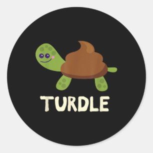 Adesivo Turdle Carinha de Tartaruga Fazendo Cocô Emoticon 