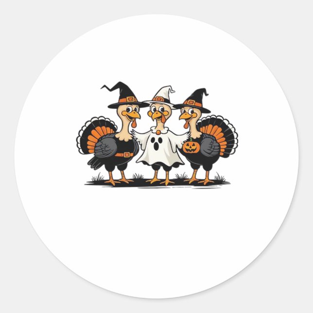 Adesivo Turkey Halloween Boo, Thanksgiving Turkey, Spooky  (Frente)