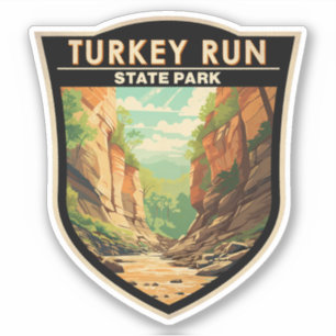 Adesivo Turkey Run State Park Indiana Viagem Art Vintage