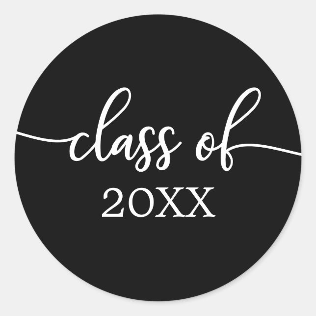 Adesivo Turma de 2021 Simples Chic Caligrafia Clássico Rou (Frente)