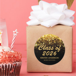 Adesivo Turma de 2026 Brilho Dourado Glamour Faísca Gradua